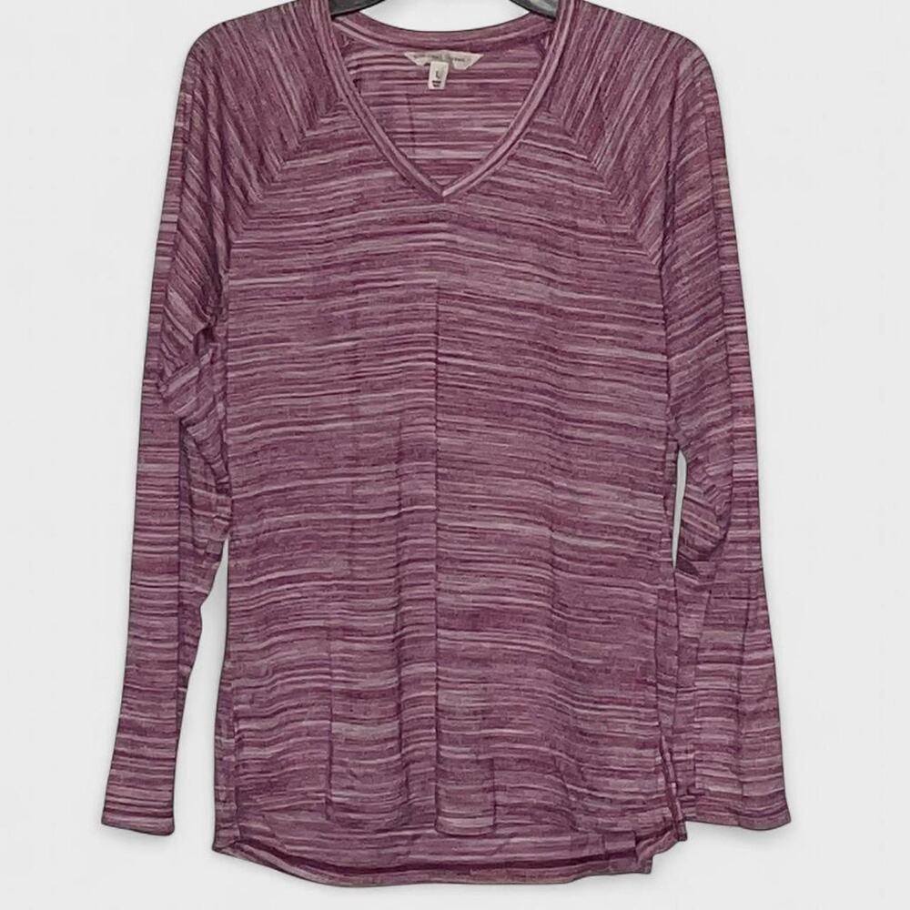 New York Laundry Fuchsia Space Dye Long Sleeve Shirt - Size L
